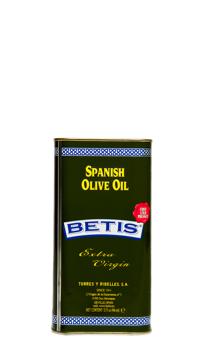 Shrink-wrap tray of 12 tins of 1/4 G (946 ml) of BETIS extra virgin olive oil