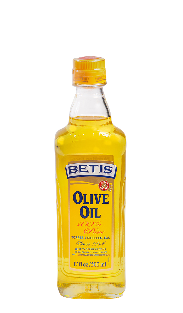 Caja de 12 botellas vidrio de 500 ml de aceite de oliva BETIS
