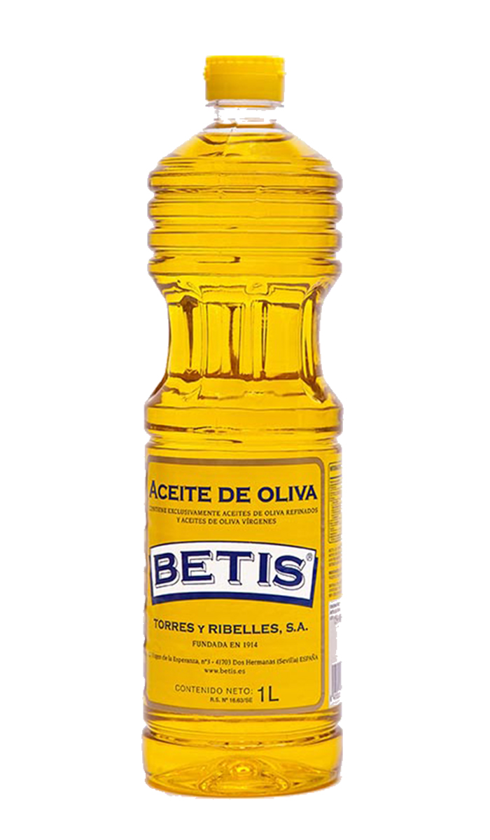 Caja de 15 botellas PET de 1 L de aceite de oliva BETIS