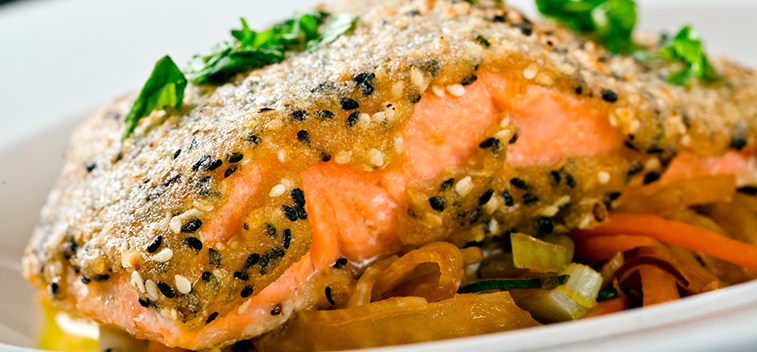 salmon con verduras