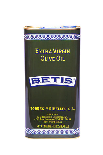 Bandeja de 4 latas de 5 L de aceite de oliva virgen extra BETIS