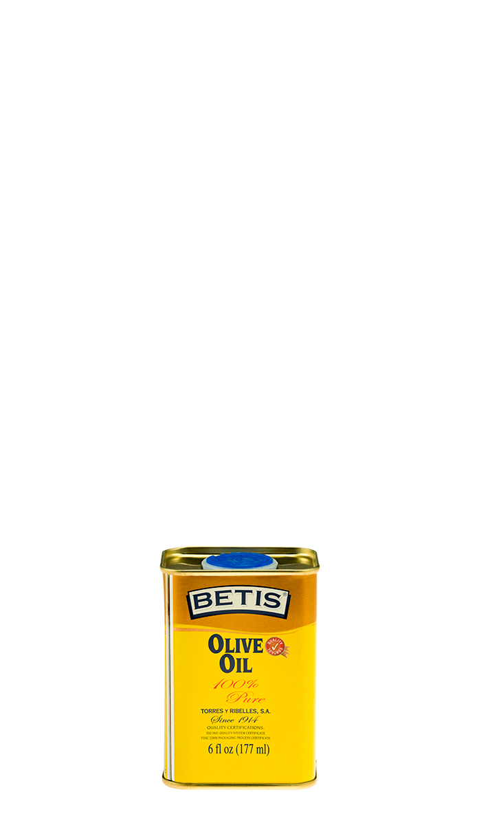 Case of 25 tins of 6 fl oz (177 ml) of BETIS olive oil