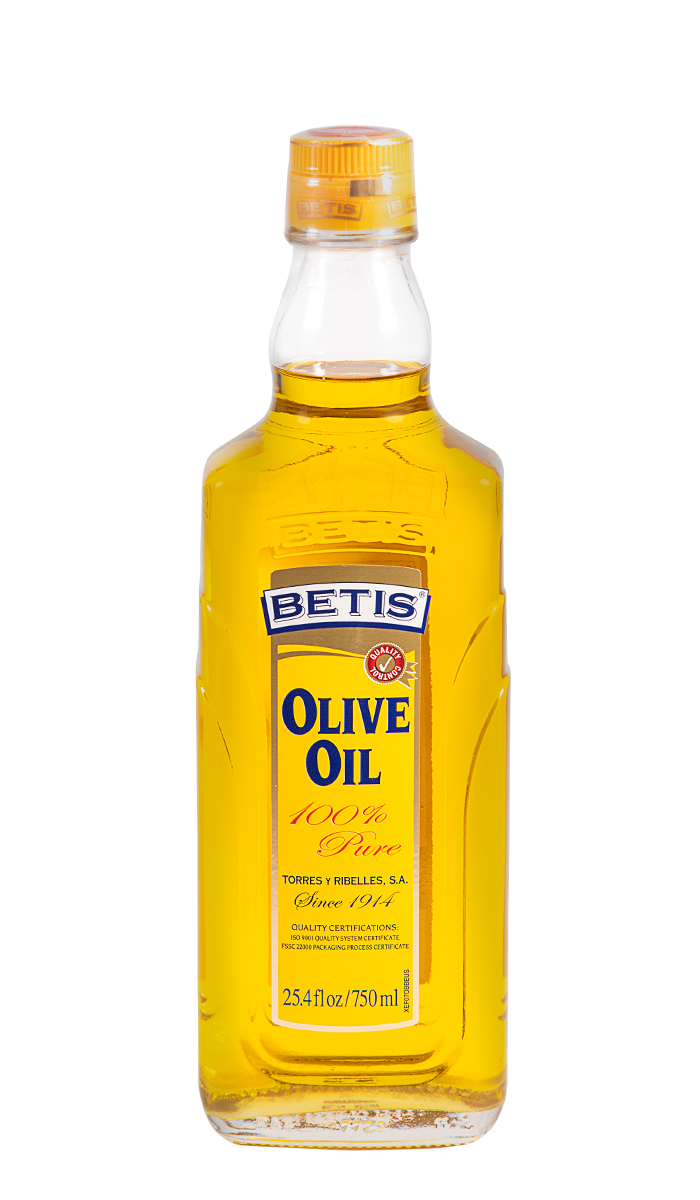 Caja de 12 botellas vidrio de 750 ml de aceite de oliva BETIS