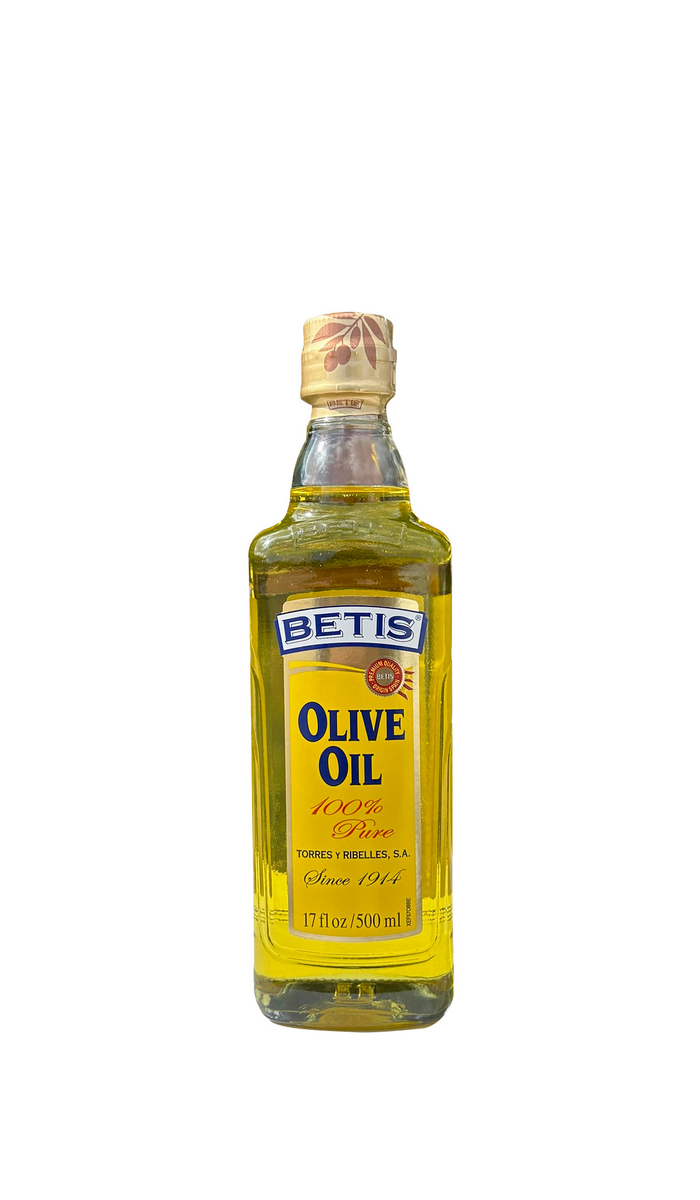 Caja de 12 botellas vidrio de 500 ml de aceite de oliva BETIS