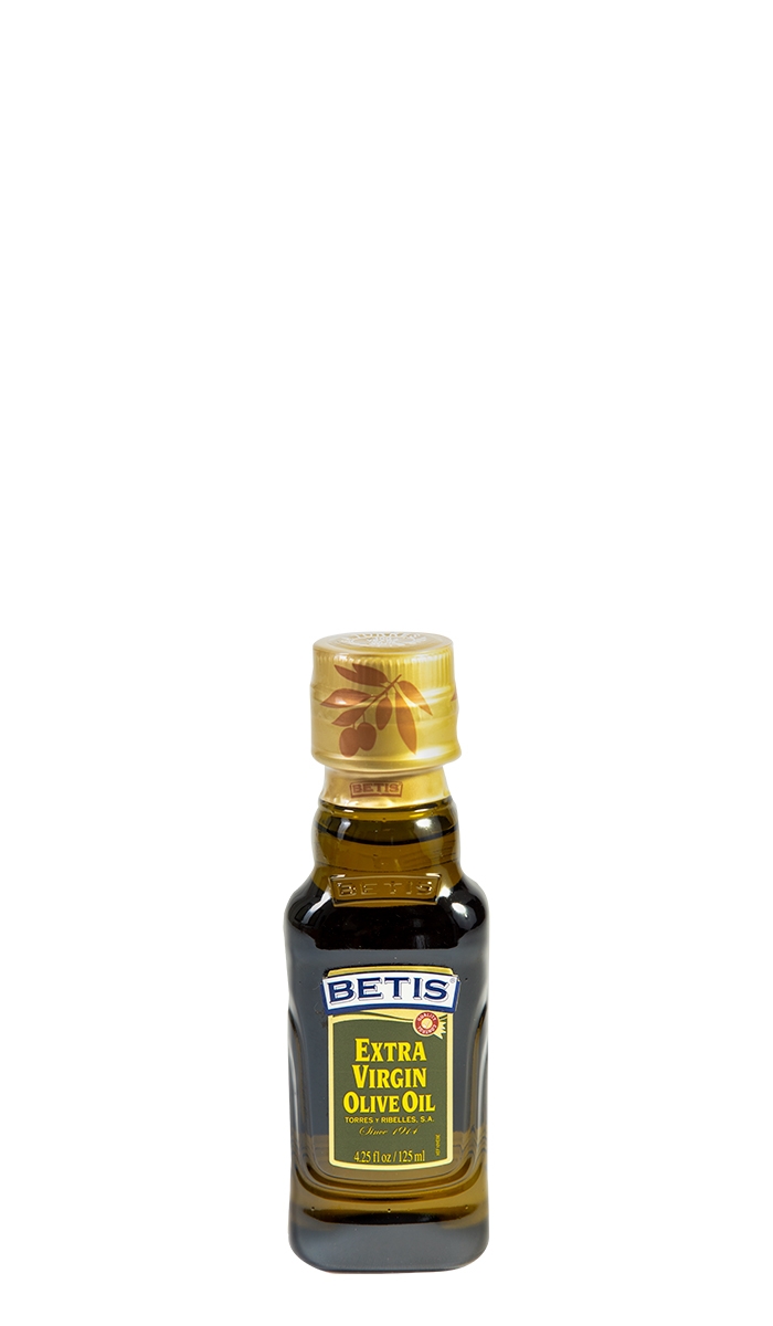 Caja de 24 botellas vidrio de 125 ml de aceite de oliva virgen extra BETIS