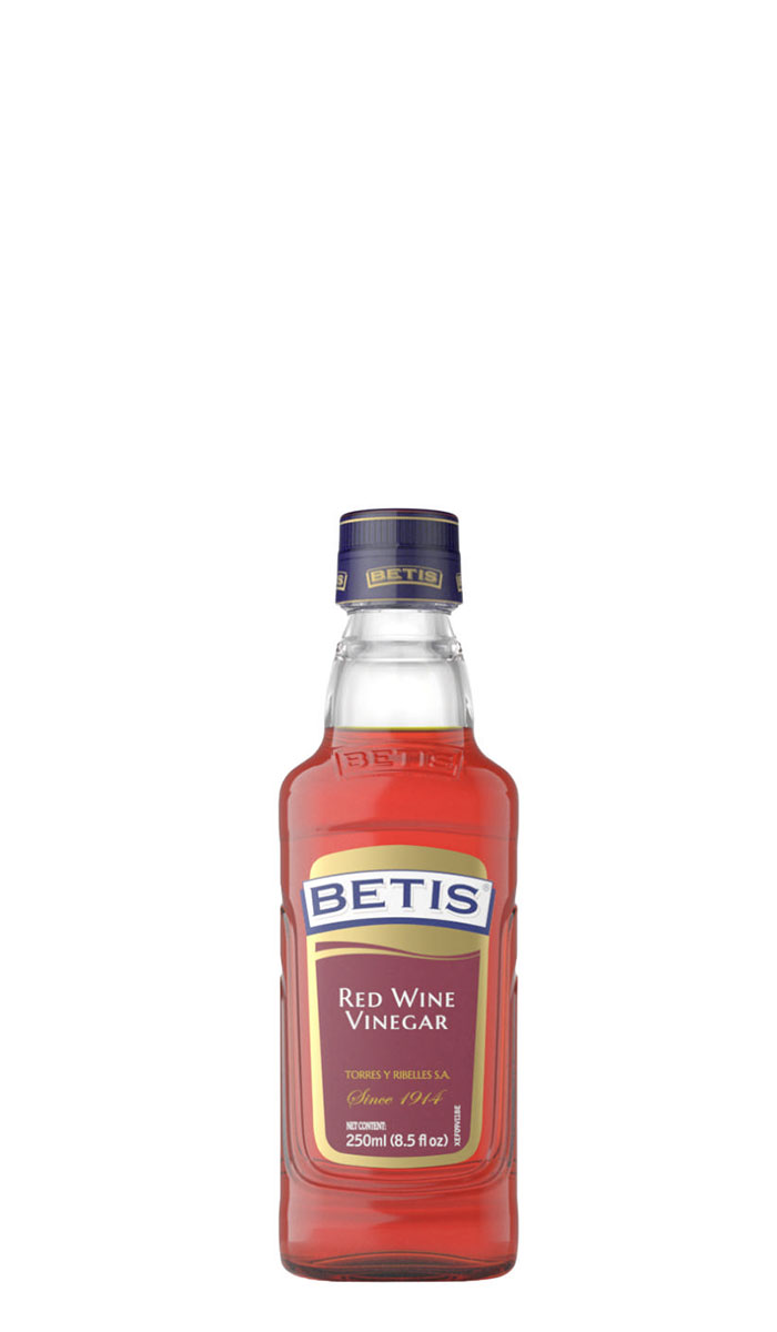 Case of 12 glass bottles of 250 ml of BETIS red wine vinegar