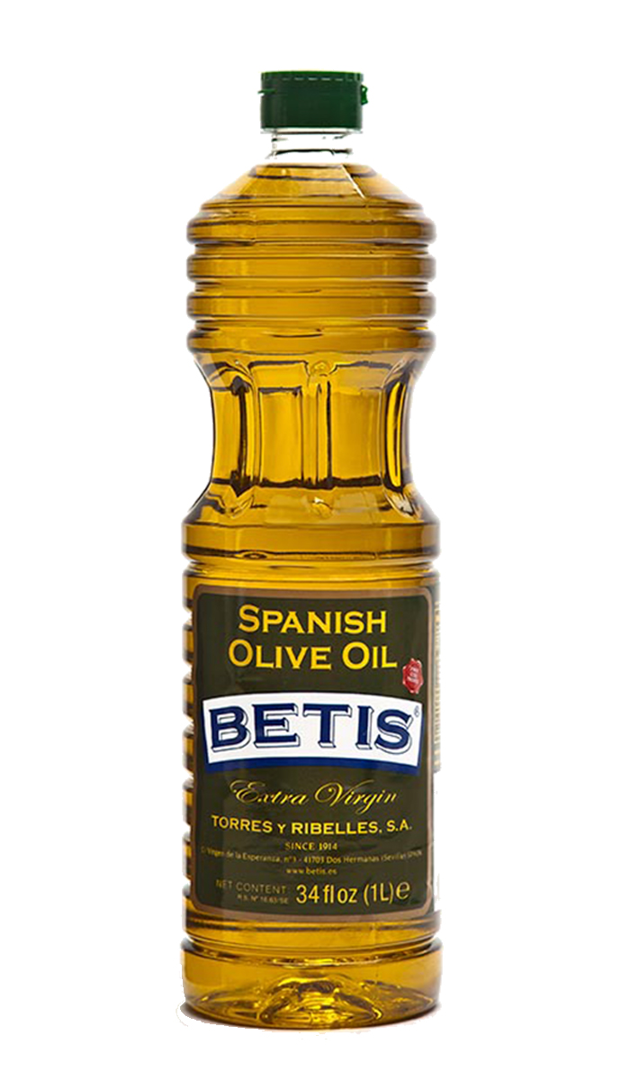 Caja de 15 botellas PET de 1 L de aceite de oliva virgen extra BETIS