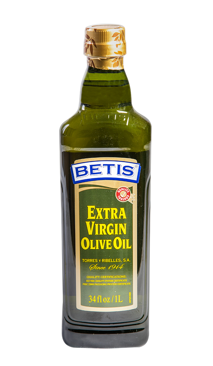 Caja de 12 botellas PET de 1 L de aceite de oliva virgen extra BETIS