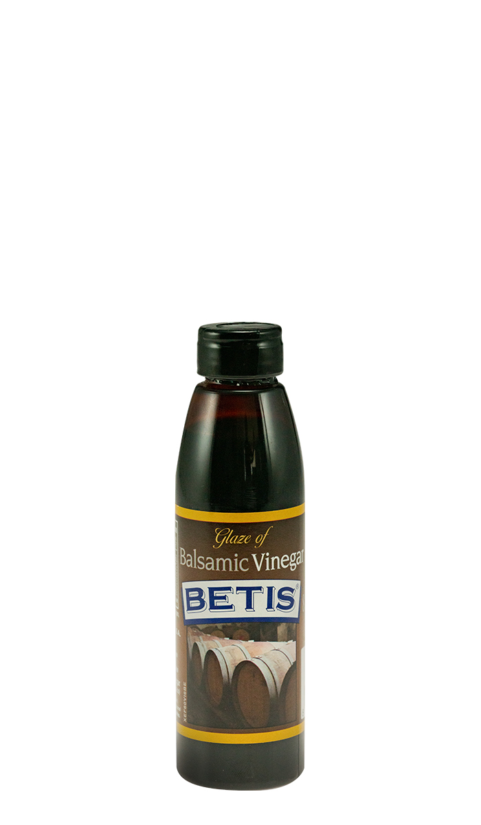 Caja de 12 botellas plástico de 250 g de crema de vinagre balsámico BETIS